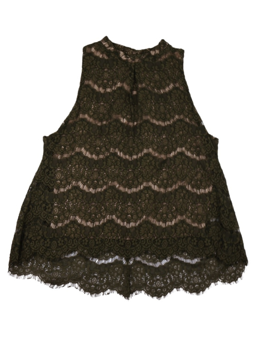 Love Fire Green Lace Halter Top Women’s Blouse Size M